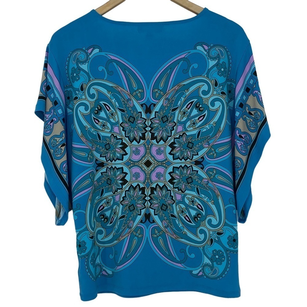 Michael Michael Kors turquoise blue butterfly sleeve blouse, S - Picture 2 of 11